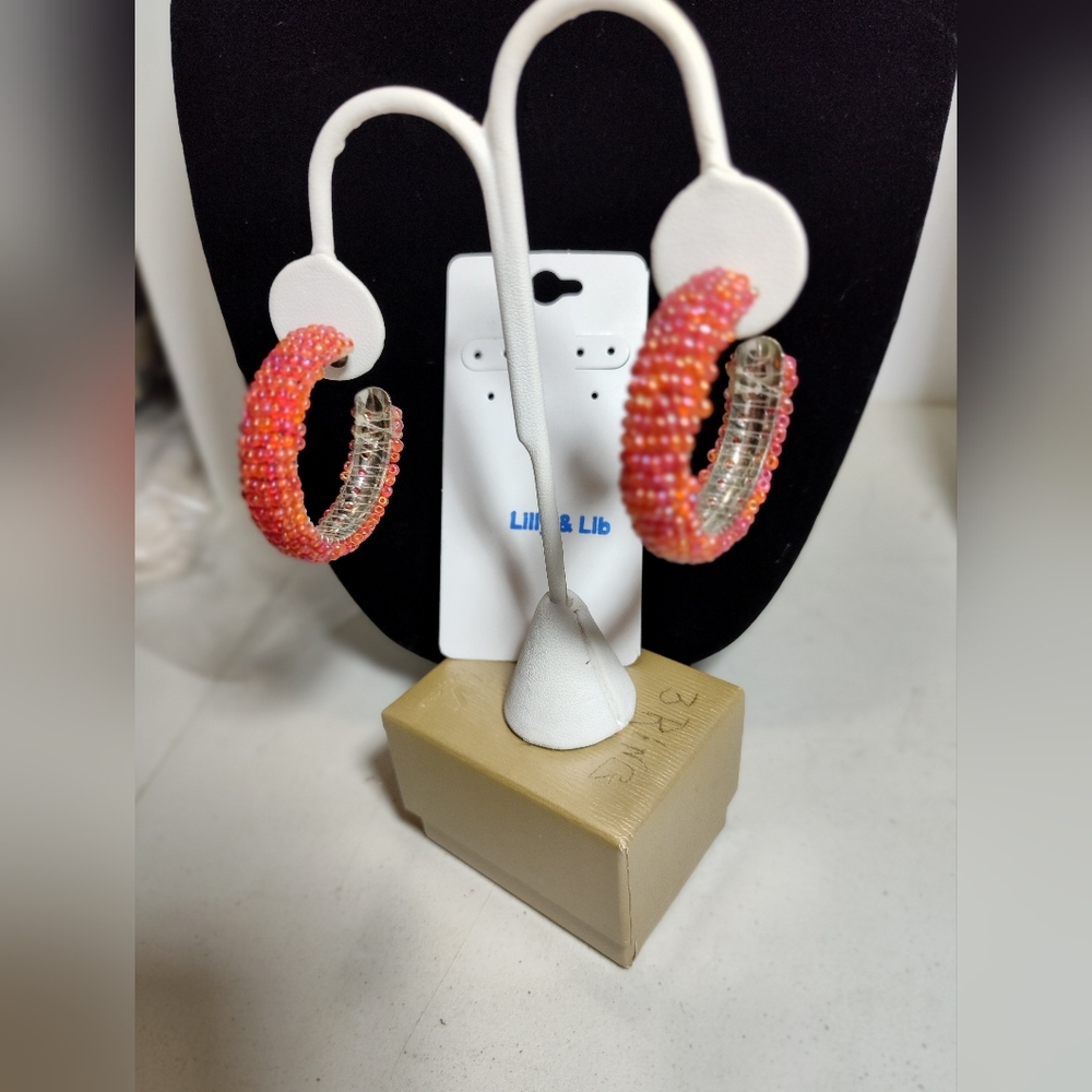 Orange Beaded Earrings